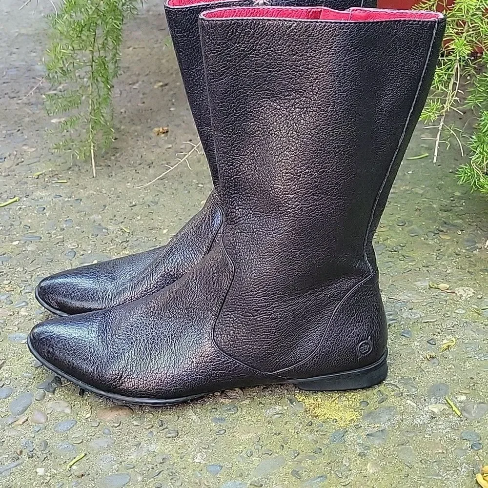 Born Black Leather Women's Boots Size 7.5 - Picture 4 of 15